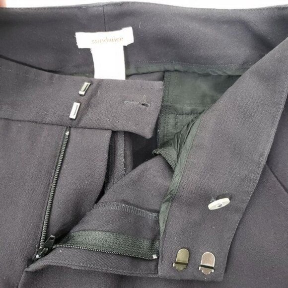 Sundance‎ Black Wide Leg Dress Cuffed Pants Women's Size 4 - Picture 7 of 8